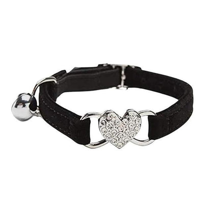 Velvet Heart Crystal Dog Collar