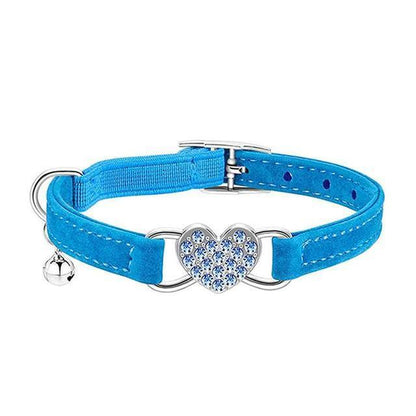 Velvet Heart Crystal Dog Collar