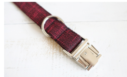 Snazzy Red Canvas Dog Collar