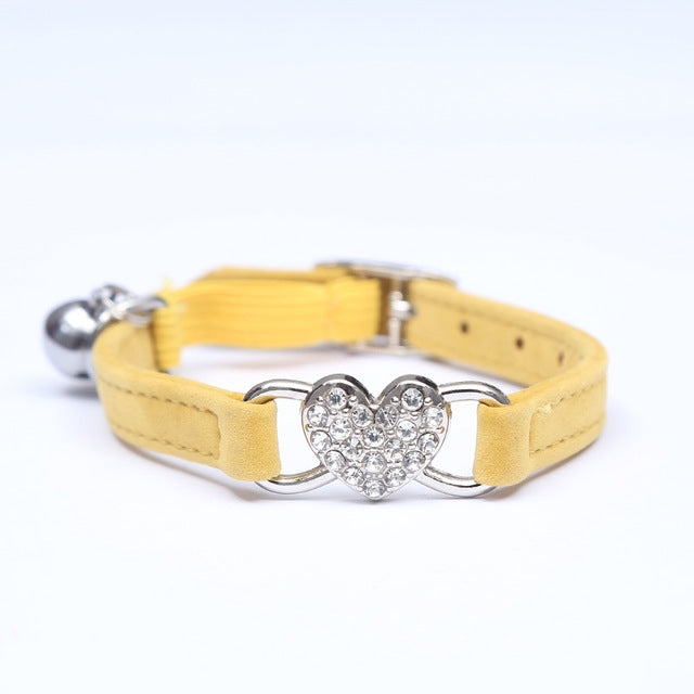 Velvet Heart Crystal Dog Collar
