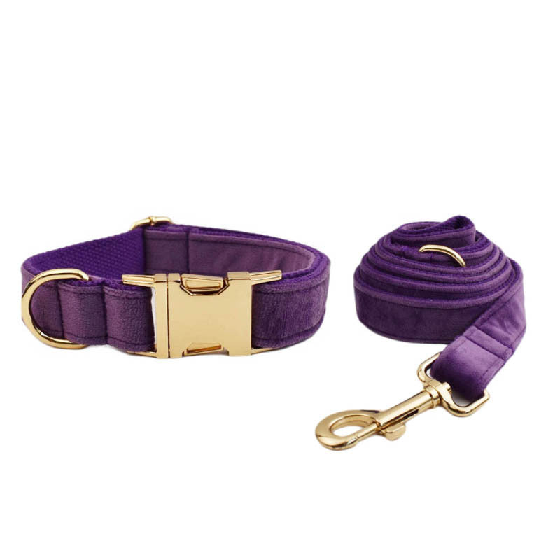 Chic Velvet Dog Collar & Leash