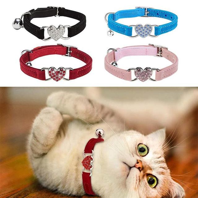 Velvet Heart Crystal Dog Collar
