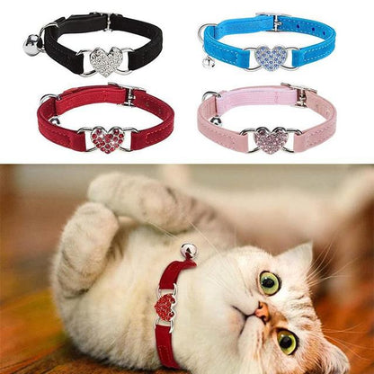 Velvet Heart Crystal Dog Collar