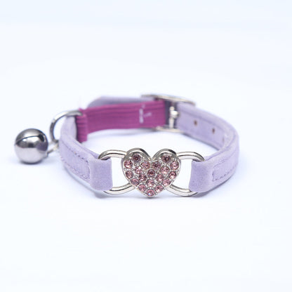 Velvet Heart Crystal Dog Collar