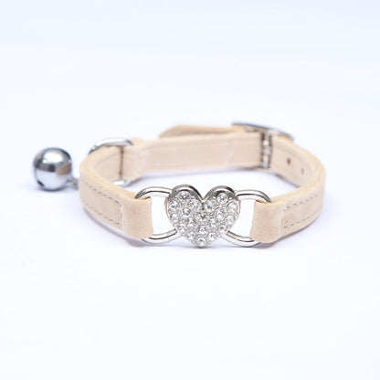 Velvet Heart Crystal Dog Collar