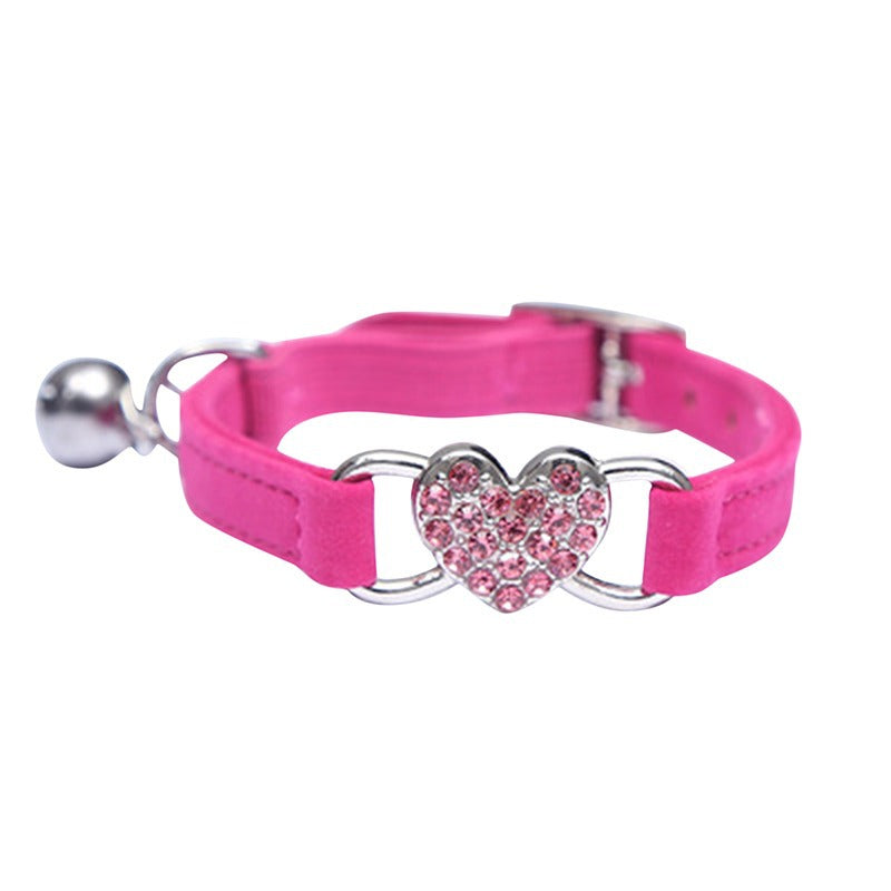 Velvet Heart Crystal Dog Collar