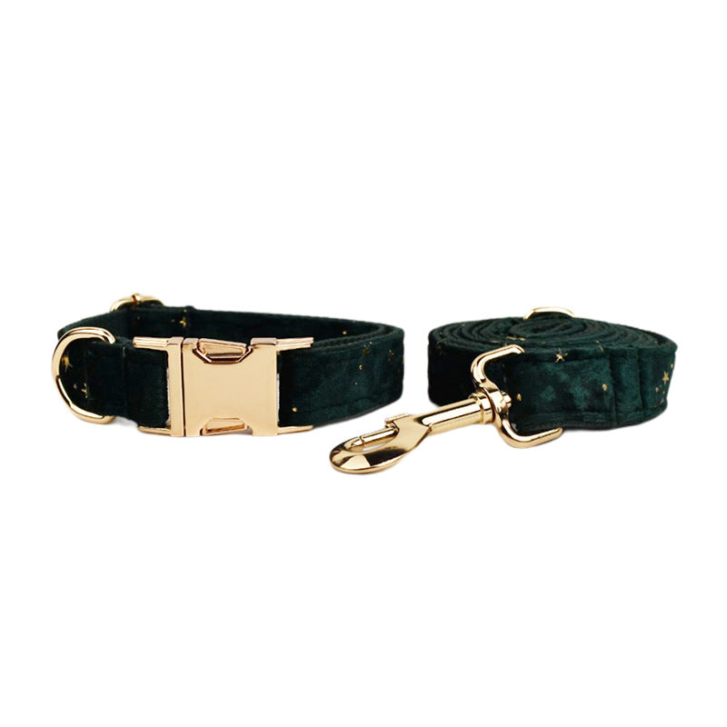 Chic Velvet Dog Collar & Leash