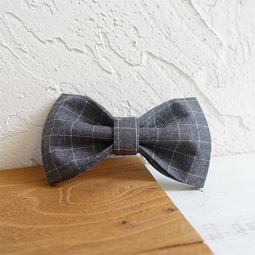 Chic Grey Plaid Dog Collar