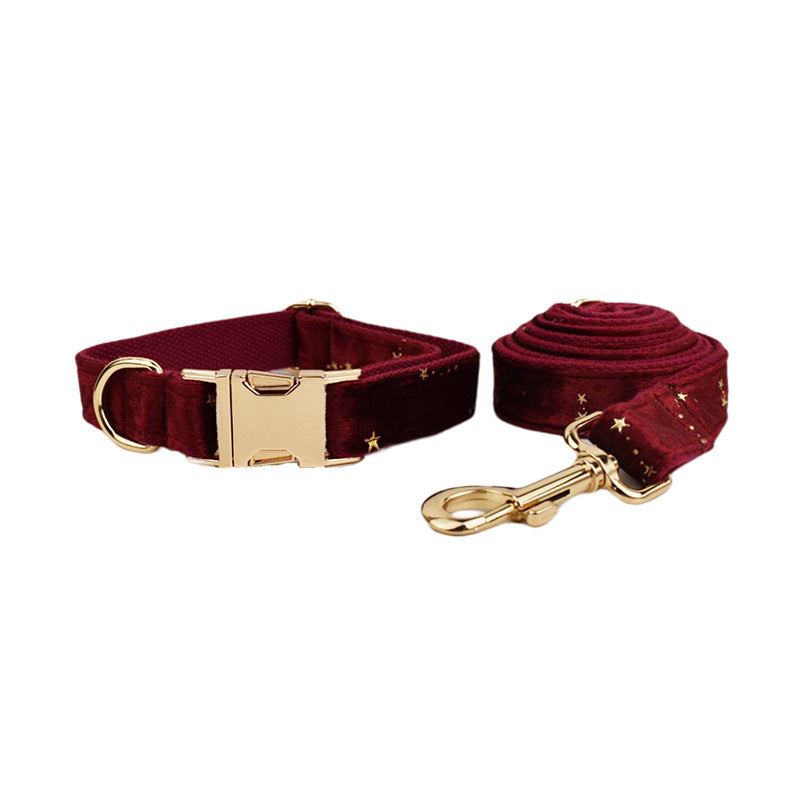 Chic Velvet Dog Collar & Leash