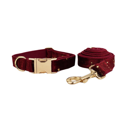 Chic Velvet Dog Collar & Leash