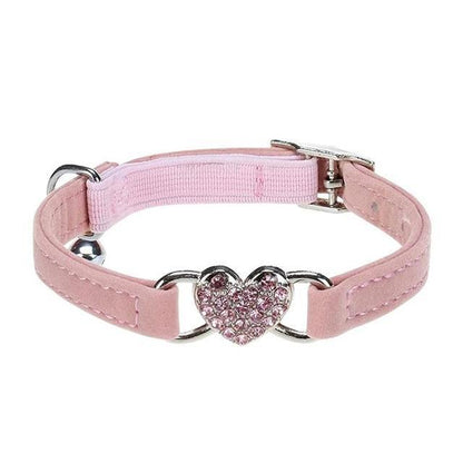 Velvet Heart Crystal Dog Collar