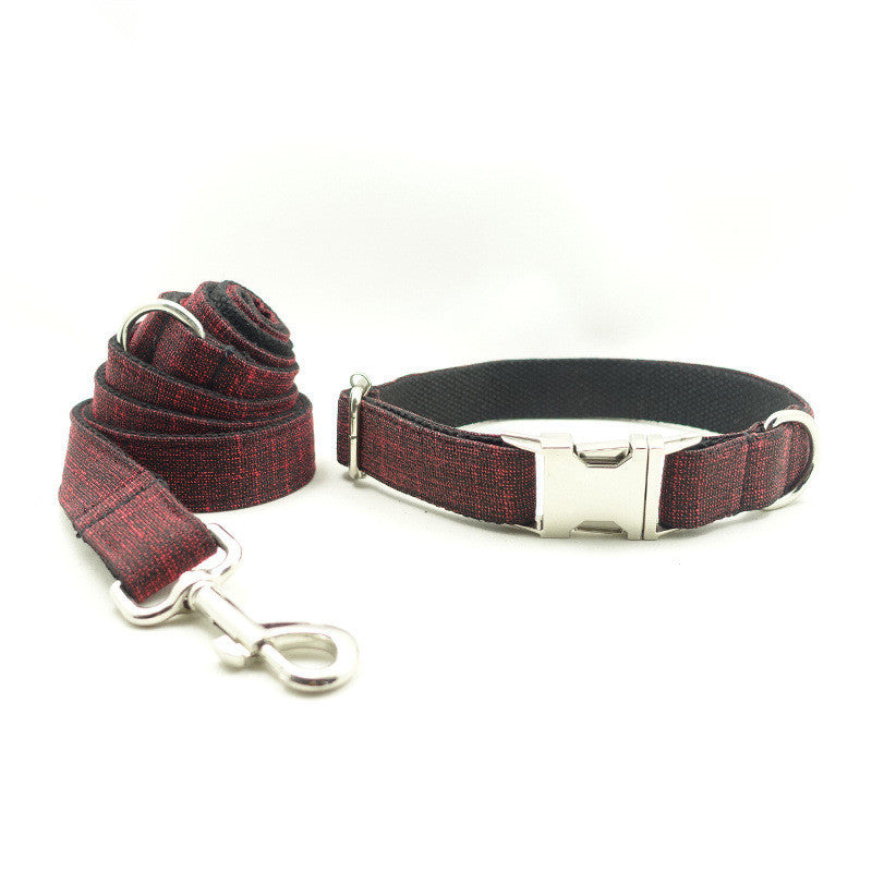 Snazzy Red Canvas Dog Collar