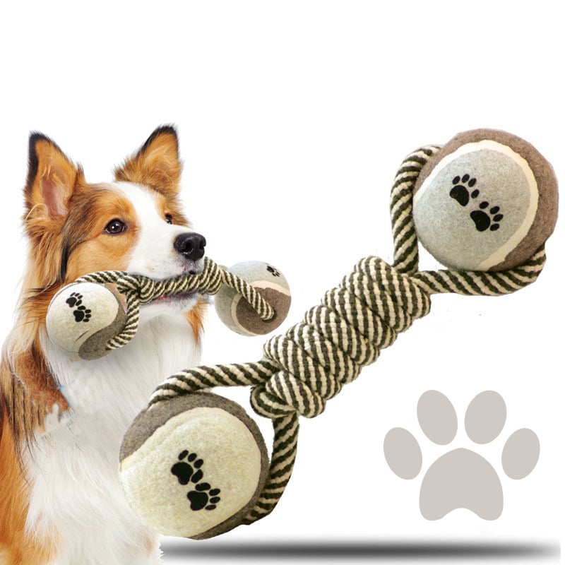 Rope-n-Roll Dumbbell Dog Toy